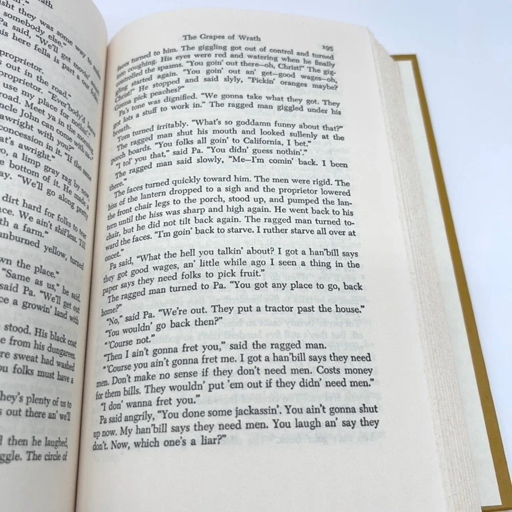 The Grapes of Wrath John Steinbeck Hardcover Classic‎ Literature Yellow Brown
